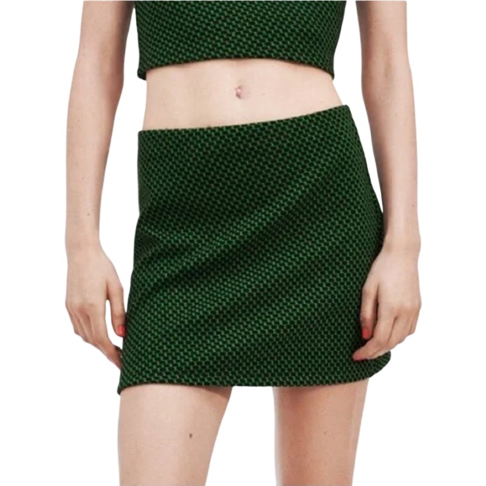 Zara Green Mini Pencil Skirt Set for Cocktail